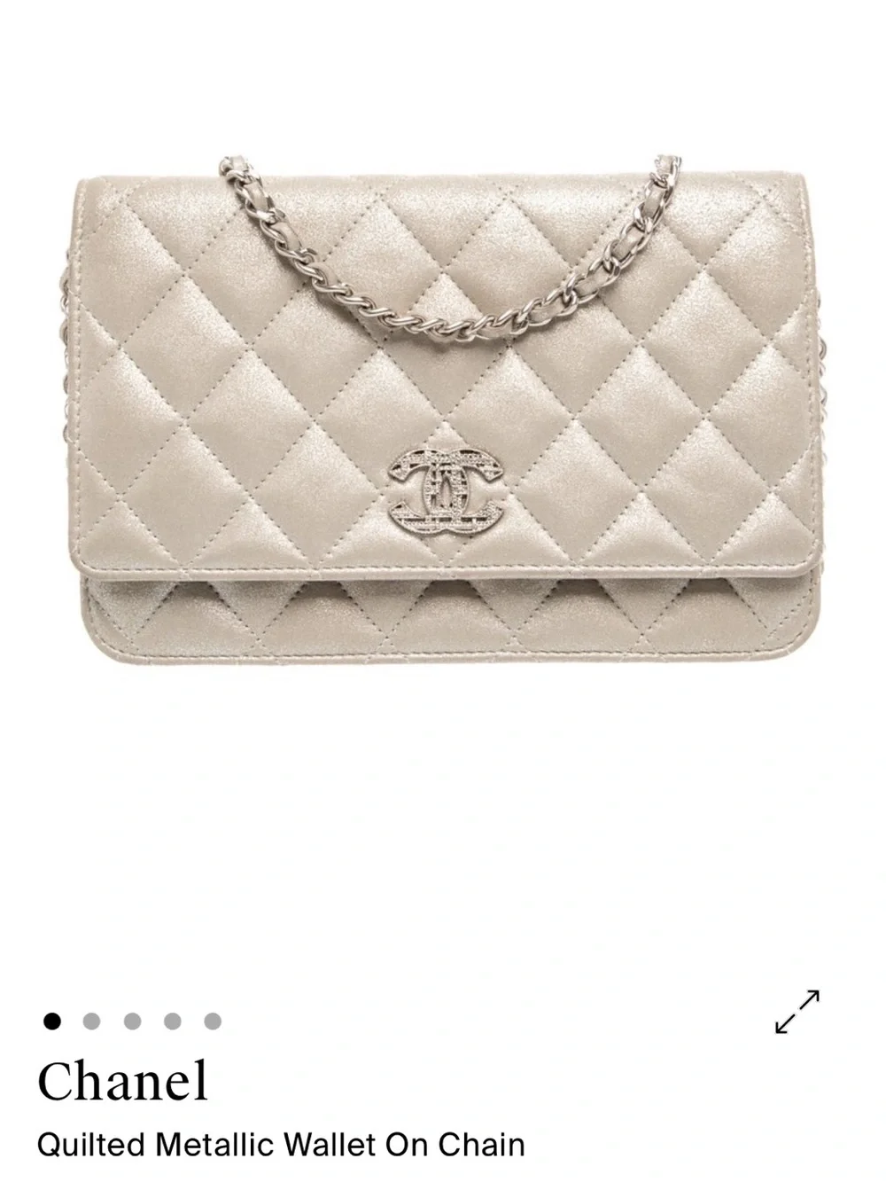 Chanel Metallic Wallet on Chain